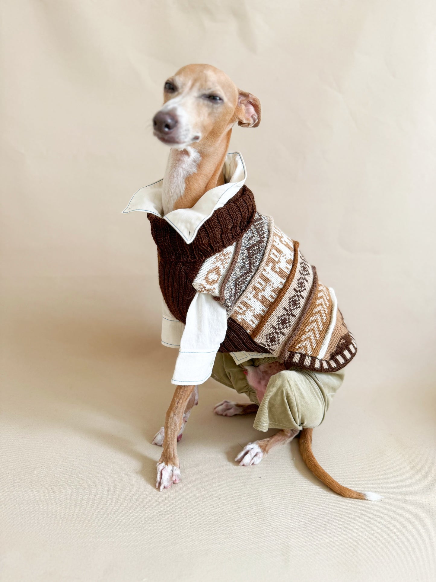 ドッグアルパカセーター <Cafe Brown>