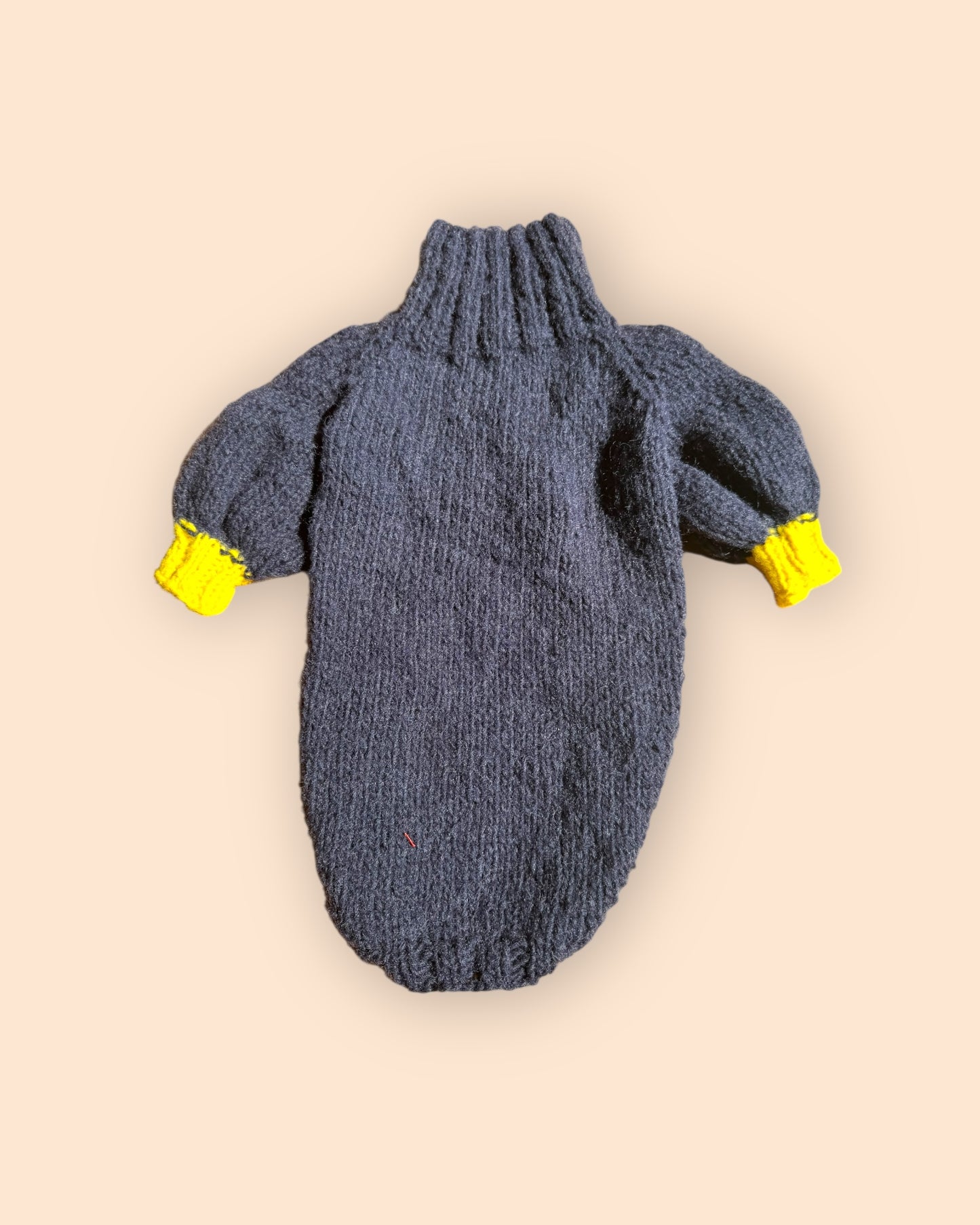 Bi Color Balloon Sleeve Knit 【Navy＊Mimosa】